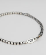 ダブルミックスチェーンブレスレット BK (925 silver)