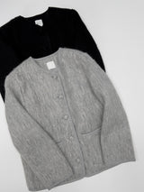 [2oz lining] Hairy wool round jacket