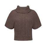 キャラメル ニット ハーフップ [BROWN]