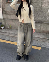 グレービンテージデニムパンツ