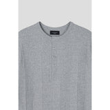 High ribbed henry neck half sleeves(Gray)
