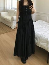 Pintuck Long Dress (2 colors)
