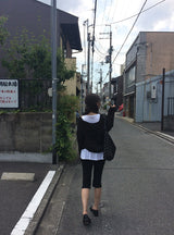ホビン シースルー ニット フード カーディガン