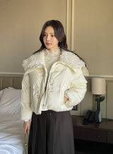 [100% Duck Down] Mezz Wool Sailor Collar Short Padding