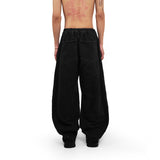 HIERARCHY STUDIOS Unsolved - ウォッシュドブラックデニムバギーパンツ