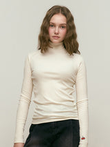 チェリーベーシックハーフネックTシャツ [IVORY]