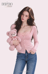 Ria lace layered cardigan long-sleeve  top