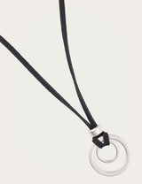 suede double ring necklace