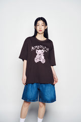 25SS DRAWING BEAR SHORT SLEEVE T-SHIRT DARK BROWN