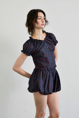 MINI HEART TWO WAY BLOUSE / NAVY