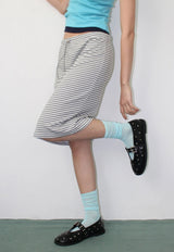 STRIPE STRING MIDI SKIRT