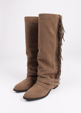 FRINGE SUEDE LONG BOOTS