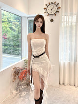 1510. Swan ruffle cancan top ops