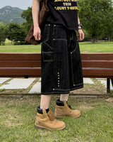 Beto Studded Bermuda Denim Pants