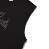 PIGMENT WASHING PRINTED SLEEVELESS - CHARCOAL   