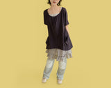 ラベンダーパッチレギンスパンツ ( 2 color)