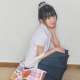 cozy stripe scrunchie brown