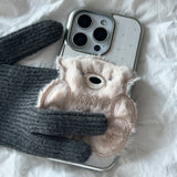 SUN CASE PATCH COZY BEAR IVORY (GLOSSY SILVER)