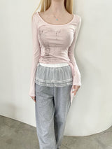 1468. Ballet printing ribbon T (2color)