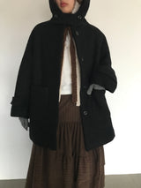 [MD Pick]ファインウールフーデッドハーフコート (2color)