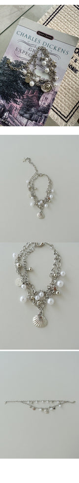 SHELLFISH PEARL CHAIN BRACELET
