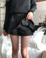 Manet Pleats Layered Skirt Pants