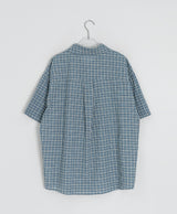 [unisex] フューシルチェックオーバー半袖シャツ