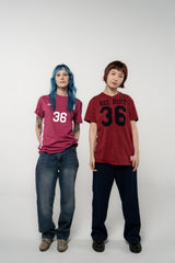 REC RUIT アスレチック ラグビー Tシャツ (BURGUNDY)