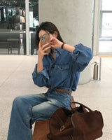 [Bellidmade/Casual] フォレストオーバーフィットデニムシャツ