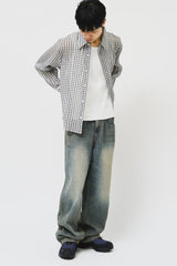 Jian Cropped Checked Shirt (3color)