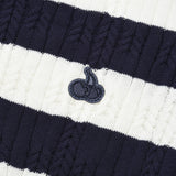 SMALL CHERRY STRIPE CROP KNIT [NAVY]