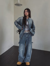 Wings Track Carpenter Wide Denim Pants