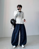 Temperature Stripe Balloon Denim