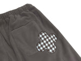 Check folding fleece pants / cocoa