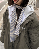 Cozy Warm Border Muffler Tie (4color)
