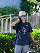 メロディーTシャツ - ネイビー
