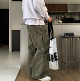 No-Mace Parachute Deep Dying Cargo Wide Pants