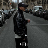 [HFORUS MADE]Blend leather crop jacket