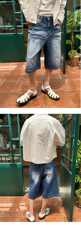 [Unisex] ウォッシュルーズクロップシャツ（4color）