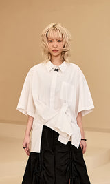 Bijou point short sleeve shirts Ivory