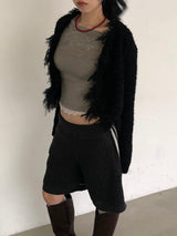 Tweed Fringe Cardigan Jacket