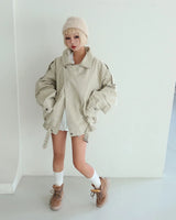 Cotton Washed Wrap Oversized Jacket
