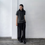 Faded Ribbed Henley Shirt
