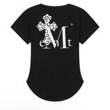 SAHARA LEOPARD CROSS BACK LOGO U-NECK HALF T (2COLOR)