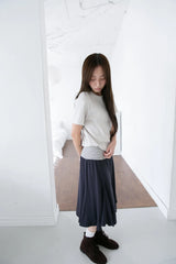 stripe banding flare midi skirt(3colors)