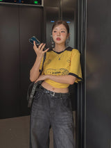 ロマンストラックカラー半袖Tシャツ