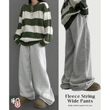 Issu napping hem string wide pants
