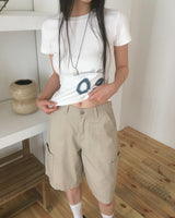 Canine Slim Fit Number Printed Short-Sleeved T-Shirt