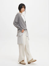 DEEP V-NECK LOOSE FIT KNIT PULLOVER