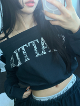 HIP PRINTING レタリングワイドパンツ 💟💙🩶4COLOR